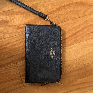 Coach Metallic Blue Wristlet